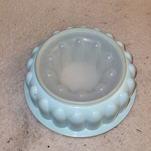 Vintage Tupperware Mold Jell-O Ice Ring Country Blue 1202 Three-Piece 70's